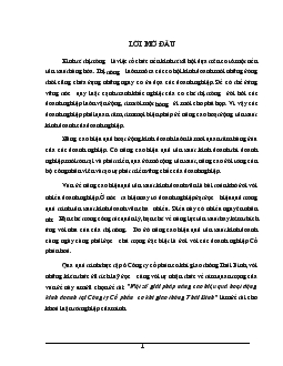 Khóa luận Một số giải pháp nâng cao hiệu quả hoạt động kinh doanh tại Công ty Cổ phần cơ khí giao thông Thái Bình