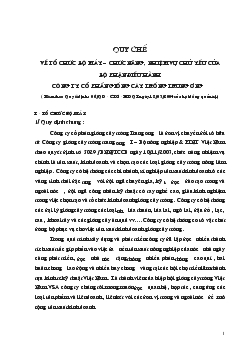 Quy chế về tổ chức bộ máy – chức năng, nhiệm vụ chủ yếu của bộ phận điều hành Công ty cổ phần giống cây trồng trung ương