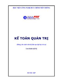 Tài liệu giảng dạy kế toán quản trị