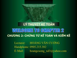 Bài giảng Lý thuyết kế toán - Chứng từ kế toán và kiểm kê