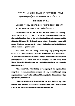 Báo cáo Sự hình thành và phát triển - Thực trạng hoạt động kinh doanh của công ty bánh kẹo Hải Hà