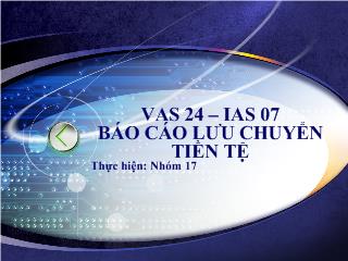 Báo cáo VAS 24 – IAS 07 báo cáo lưu chuyển tiền tệ
