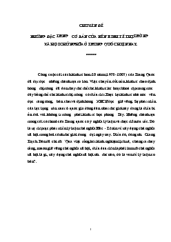 Chuyên đề Những đặc trưng cơ bản của nền kinh tế thị trường xã hội chủ nghĩa ở Trung Quốc hiện nay
