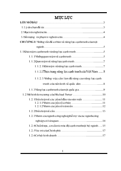 Đề án Nâng cao năng lực cạnh tranh của ngành Dệt May khi Việt Nam là thành viên của tổ chức Thương Mại Thế Giới WTO