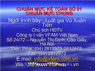 Đề tài Chuẩn mực kế toán số 01 - Chuẩn mực chung