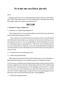 Đề tài Đánh giá thực trạng về số và chất lượng tăng trưởng kinh tế Việt Nam thời kỳ 2001-2006