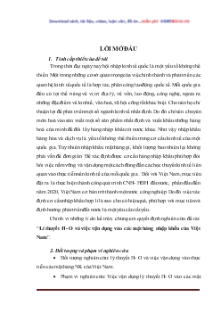 Đề tài Lí thuyết H- O và việc vận dụng vào các mặt hàng nhập khẩu của Việt Nam
