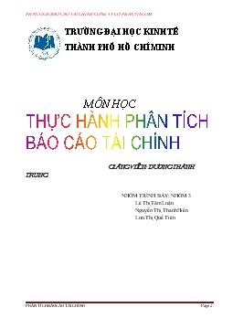 Đề tài Phân tích báo cáo tài chính công ty cổ phần vincom
