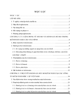 Đề tài Rủi ro kiểm toán và công tác đánh giá rủi ro kiểm toán tại các công ty kiểm toán độc lập tại Việt Nam