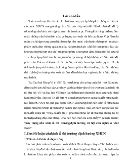Đề tài Xây dựng nền kinh tế thị trường định hướng xã hội chủ nghĩa ở Việt Nam
