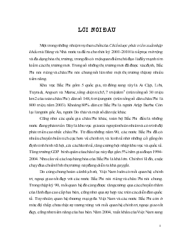 Khóa luận Các giải pháp phát triển quan hệ thương mại giữa Việt Nam với các nước Bắc Phi