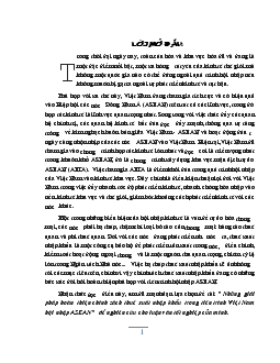 Luận văn Những giải pháp hoàn thiện chính sách thuế xuất nhập khẩu trong tiến trình Việt Nam hội nhập ASEAN