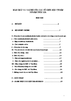 Tiểu luận Bản chất và vai trò của các tổ chức độc quyền xuyên quốc gia