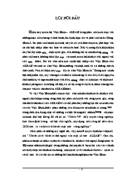 Tiểu luận Chính sách kinh tế đối ngoại của một số nước ASEAN