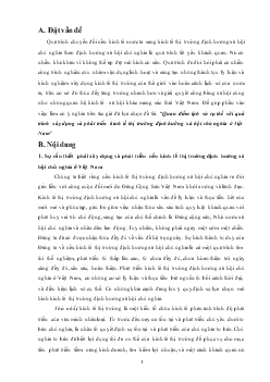 Tiểu luận Quan điểm lịch sử cụ thể với quá trình xây dựng và phát triển kinh tế thị trường định hướng xã hội chủ nghĩa ở Việt Nam