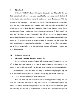 Tiểu luận Tư tưởng Hồ Chí Minh về đại đoàn kết dân tộc, vận dụng vào công cuộc đổi mới ở nước ta hiện nay