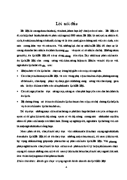 Chuyên đề Đánh gía thực trạng ngành kinh doanh du lịch Hà Nội