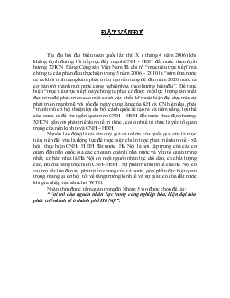Đề tài Vai trò của nguồn nhân lực trong công nghiệp hóa, hiện đại hóa phát triển kinh tế ở thành phố Hà Nội