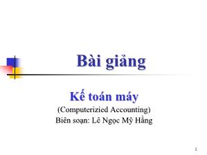 Bài giảng Kế toán máy