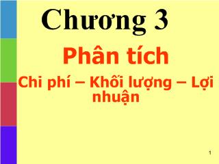 Bài giảng Kế toán quản trị: Phân tích Chi phí – Khối lượng – Lợi nhuận