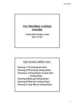 Bài giảng môn Thị trường chứng khoán