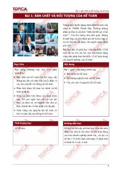 Bài giảng Nguyên lý kế toán - Bản chất và đối tượng của kế toán