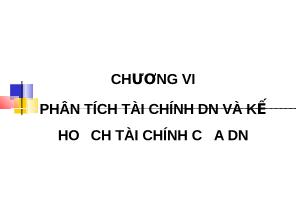Bài giảng Phân tích tài chính doanh nghiệp và kế hoạch tài chính của doanh nghiệp