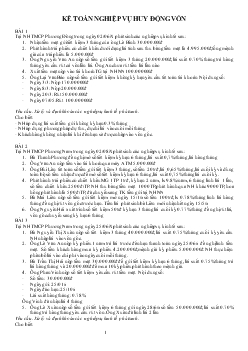 Bài tập Kế toán nghiệp vụ ngân hàng