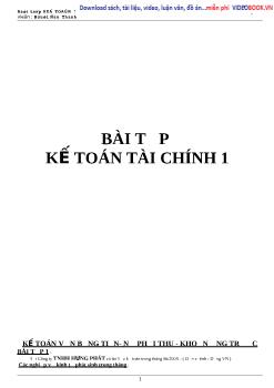 Bài tập Kế toán tài chính 1