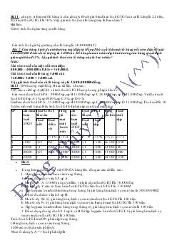 Bài tập và bải giải môn Thuế