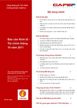 Báo cáo Kinh tế -Tài chính tháng 10 năm 2011