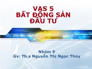 Đề tài Vas 5: bất động sản đầu tư