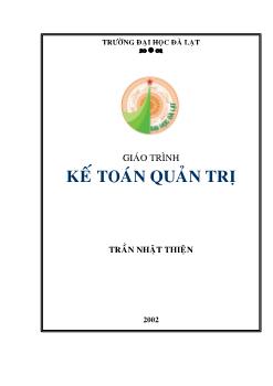 Giáo trình kế toán quản trị - Đại học Đà lạt