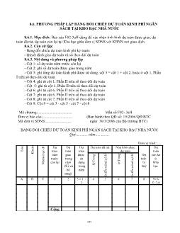 Phương pháp lập một số loại bảng trong kế toán