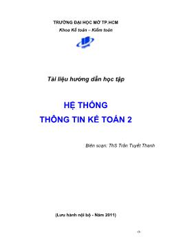 Tài liệu hướng dẫn học tập Hệ thống thông tin kế toán 2
