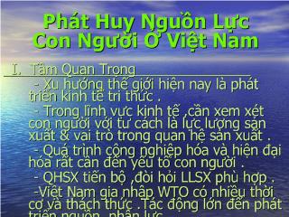 Tiểu luận Phát huy nguồn lực con người ở Việt Nam