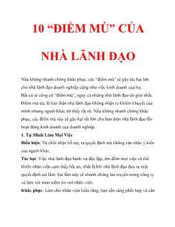 10 điểm mù của nhà lãnh đạo