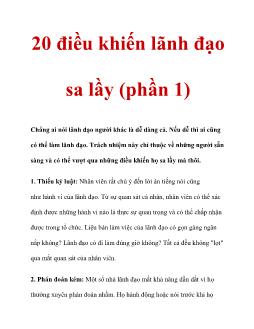 20 điều khiến lãnh đạo sa lầy