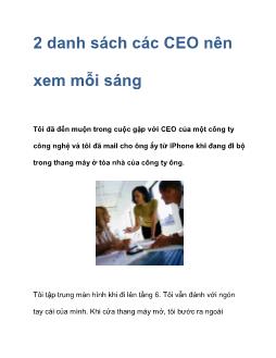 2 danh sách các CEO nên xem mỗi sáng