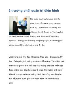 3 trường phái quản trị điển hình