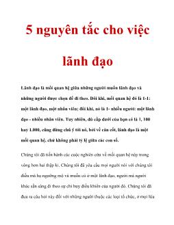 5 nguyên tắc cho việc lãnh đạo