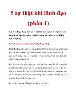 5 sự thật khi lãnh đạo