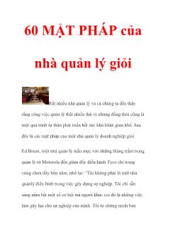 60 mật pháp của nhà quản lý giỏi