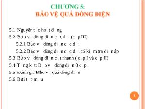 Bài giảng Bảo vệ Reley và tự động hóa trong hệ thống điện - Bảo vệ quá dòng điện