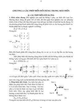 Bài giảng Các phép biến đổi dùng trong máy điện