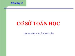 Bài giảng Cơ sở tự động - Cơ sở toán học