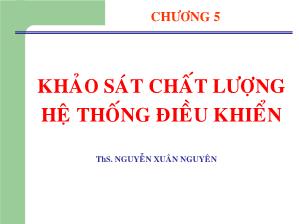 Bài giảng Cơ sở tự động - Khảo sát chất lượng hệ thống điều khiển