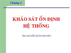 Bài giảng Cơ sở tự động - Khảo sát ổn định hệ thống