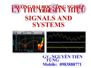 Bài giảng Lý thuyết tín hiệu - Tín hiệu và hệ thống