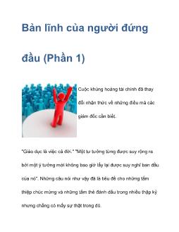 Bản lĩnh của người đứng đầu